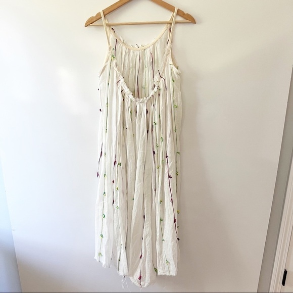 NWT Anthropologie De La Mer 1981 Tasseled Cover Up Midi White Dress - Picture 10 of 15